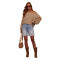 Versatile striped knitted sweater for women, loose shoulder hanging bat long sleeved top