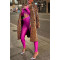 Collar twisted hollow exposed navel sexy high waisted long sleeved jumpsuit