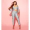 Collar twisted hollow exposed navel sexy high waisted long sleeved jumpsuit