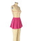 Mini skirt with sexy lining and A-line pleated skirt