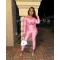 Collar twisted hollow exposed navel sexy high waisted long sleeved jumpsuit