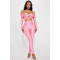 Collar twisted hollow exposed navel sexy high waisted long sleeved jumpsuit