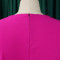 Fashionable and elegant solid color pleated plus size African cross-border dress