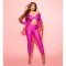 Collar twisted hollow exposed navel sexy high waisted long sleeved jumpsuit