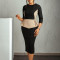 New fashionable and elegant color blocked OL Tunle hip hugging foreign trade dress
