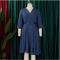 Fashionable V-neck solid color large skirt high waisted  dress