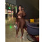 Collar twisted hollow exposed navel sexy high waisted long sleeved jumpsuit
