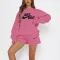 Fashion casual suit embroidered loose long sleeved sweatshirt two-piece set
