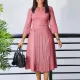 Fashionable and elegant solid color pleated plus size African cross-border dress