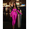 Collar twisted hollow exposed navel sexy high waisted long sleeved jumpsuit