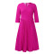 Fashionable and elegant solid color pleated plus size African cross-border dress