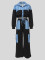 Fashion Street Spring and Autumn Casual Stripe Splicing Long Sleeve Pocket Strap Shirt Straight Leg Pants Set
