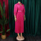 Elegant temperament, lapel, solid color, large swing, pleated dress