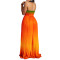 Sexy strapless backless fashion gradient wide leg jumpsuit