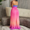 Sexy strapless backless fashion gradient wide leg jumpsuit