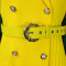 High waisted fashionable waist cinching waist pleat splicing mid length suit dress