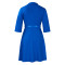 Solid color suit collar high waisted African dress with temperament