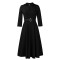 New style lapel fashionable temperament solid color large skirt foreign trade dress