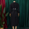 Women's collar solid color fashionable loose casual button up shirt skirt irregular European and American dress