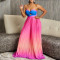 Sexy strapless backless fashion gradient wide leg jumpsuit