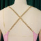 Fashionable and sexy chain hanging neck high waist sexy backless wide leg pleated jumpsuit