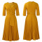 OL fashion suit collar with pleats and waist cinching, plus size African dress