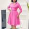 Solid color suit collar high waisted African dress with temperament