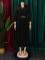 Elegant temperament, lapel, solid color, large swing, pleated dress