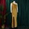 Fashionable sloping shoulder sexy slit long skirt sequined dress long skirt