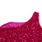 Fashionable sloping shoulder sexy slit long skirt sequined dress long skirt