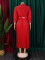 Autumn new style fashionable temperament solid color plus size cross-border dress