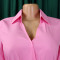 Elegant temperament, lapel, solid color, large swing, pleated dress