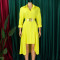 Women's collar solid color fashionable loose casual button up shirt skirt irregular European and American dress