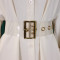 Women's collar solid color fashionable loose casual button up shirt skirt irregular European and American dress