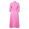 Elegant temperament, lapel, solid color, large swing, pleated dress