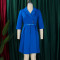 Solid color suit collar high waisted African dress with temperament