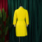 High waisted fashionable waist cinching waist pleat splicing mid length suit dress