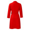 High waisted fashionable waist cinching waist pleat splicing mid length suit dress