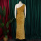 Fashionable sloping shoulder sexy slit long skirt sequined dress long skirt