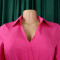 Elegant temperament, lapel, solid color, large swing, pleated dress