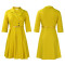 Solid color suit collar high waisted African dress with temperament