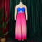 Sexy strapless backless fashion gradient wide leg jumpsuit