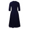 OL fashion suit collar with pleats and waist cinching, plus size African dress