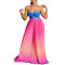 Sexy strapless backless fashion gradient wide leg jumpsuit