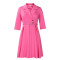 Solid color suit collar high waisted African dress with temperament