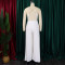 Fashionable and sexy chain hanging neck high waist sexy backless wide leg pleated jumpsuit