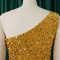 Fashionable sloping shoulder sexy slit long skirt sequined dress long skirt