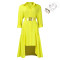 Women's collar solid color fashionable loose casual button up shirt skirt irregular European and American dress
