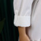 Women's collar solid color fashionable loose casual button up shirt skirt irregular European and American dress