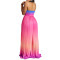 Sexy strapless backless fashion gradient wide leg jumpsuit